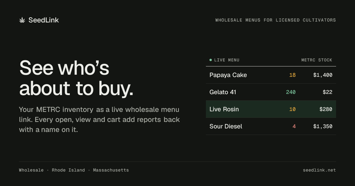 SeedLink — Live Wholesale Menus for Cultivators